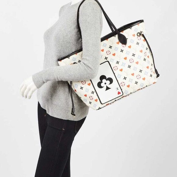 Louis Vuitton White Multicolor Monogram Canvas Game On Neverfull MM Bag - Picture 5 of 10